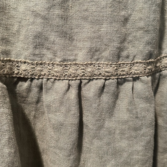 👗Lucky Brand Linen Sleeveless V Neck Tiered Midi Dress - Picture 3 of 10